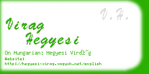 virag hegyesi business card